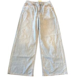 American Eagle Wide Leg High Rise Light Wash Stretch Jeans 4 Short 5821-893